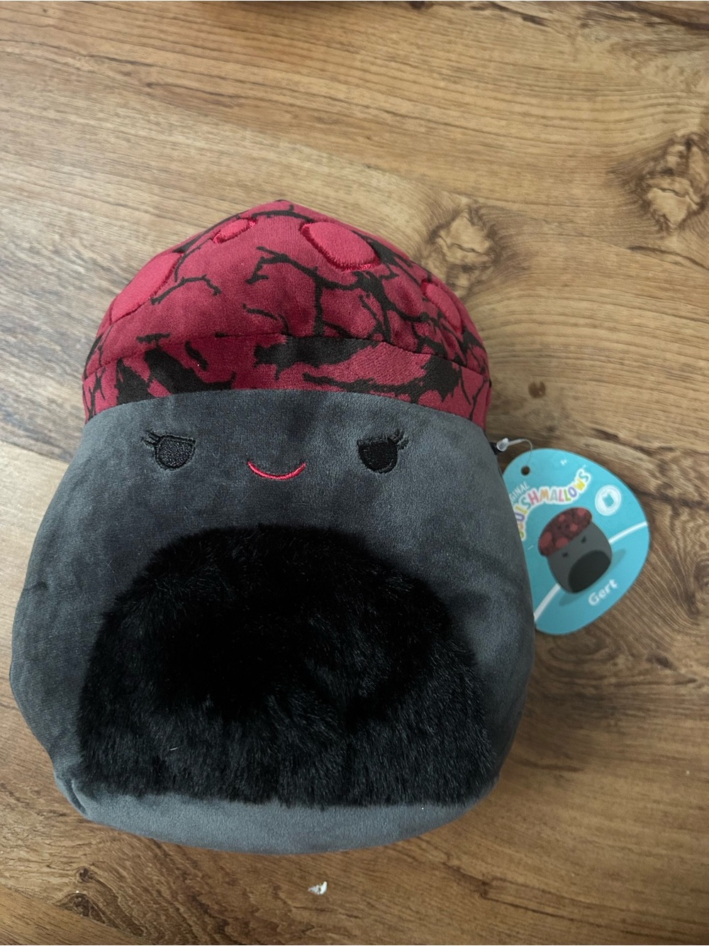 Squishmallows Red and Charcoal Plush Gert